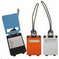 Suitcase Shaped Luggage tag with open up name plate